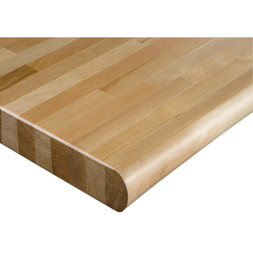 Laminated Hardwood Workbench Top, 48" W x 30" D, Bullnose Edge, 1-3/4" Thick Equipex