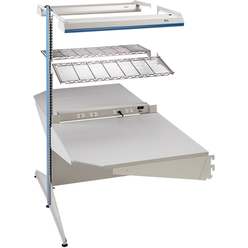 Postes de travail modulaires ergonomiques - Exemples de configurations - A-DC Ajouts de coin &agrave; deux c&ocirc;t&eacute;s, 36" la x 56" p x 84" h, Ajout de coin &agrave; deux c&ocirc;t&eacute;s Equipex
