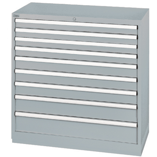 Armoires de rangement avec tiroirs, 9 tiroirs, 40-1/4" la x 22-1/2" p x 41-3/4" h, Gris Equipex