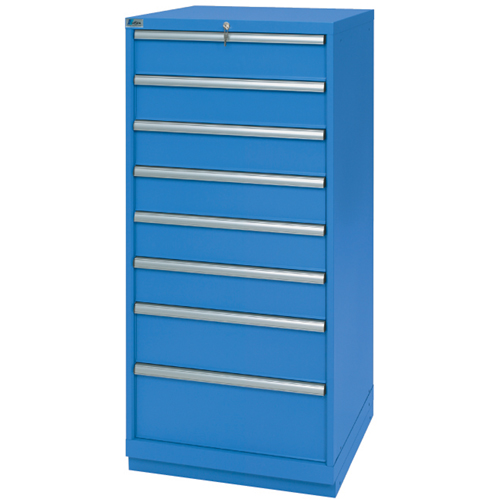 Drawer Cabinets, 8 Drawers, 28-1/4" W x 28-1/2" D x 59-1/2" H, Bright blue Equipex
