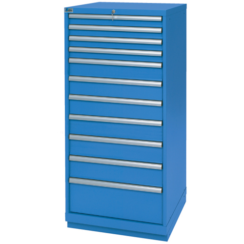 Drawer Cabinets, 11 Drawers, 28-1/4" W x 28-1/2" D x 59-1/2" H, Bright blue Equipex