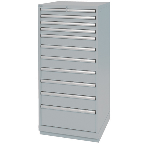 Armoires de rangement avec tiroirs, 11 tiroirs, 28-1/4" la x 28-1/2" p x 59-1/2" h, Gris Equipex
