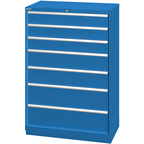 Armoires de rangement avec tiroirs, 7 tiroirs, 40-1/4" la x 22-1/2" p x 59-1/2" h, Bleu brillant Equipex