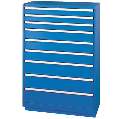 Drawer Cabinets, 9 Drawers, 40-1/4" W x 22-1/2" D x 59-1/2" H, Bright blue Equipex