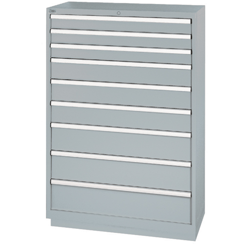 Armoires de rangement avec tiroirs, 9 tiroirs, 40-1/4" la x 22-1/2" p x 59-1/2" h, Gris Equipex