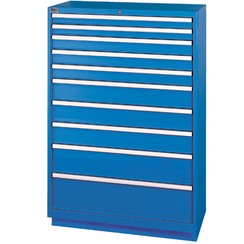 Armoires de rangement avec tiroirs, 10 tiroirs, 40-1/4" la x 22-1/2" p x 59-1/2" h, Bleu brillant Equipex