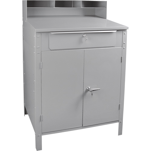 Pupitre d'atelier de style armoire, 34-1/2" la x 30" p x 53" h, Gris Equipex