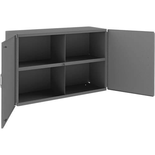 Armoire murale, 24" h x 33-13/16" la x 12-3/8" p, 1 tablettes, Acier, Gris Equipex
