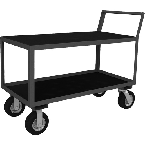 Low Profile Instrument Cart, 2 Tiers, 24-1/4" W x 39" D x 40-15/16" H, 1200 lbs. Cap. Equipex
