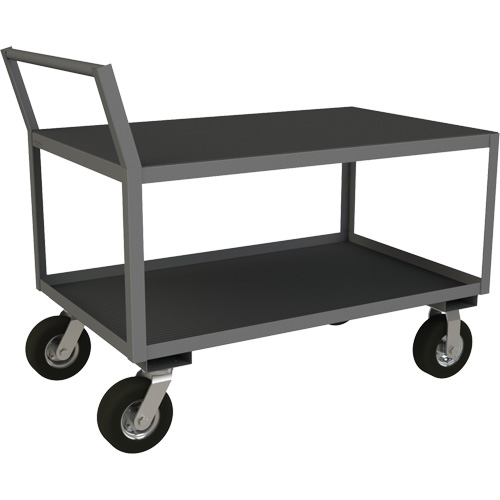 Low Profile Instrument Cart, 2 Tiers, 24-1/4" W x 51" D x 40-15/16" H, 1200 lbs. Cap. Equipex