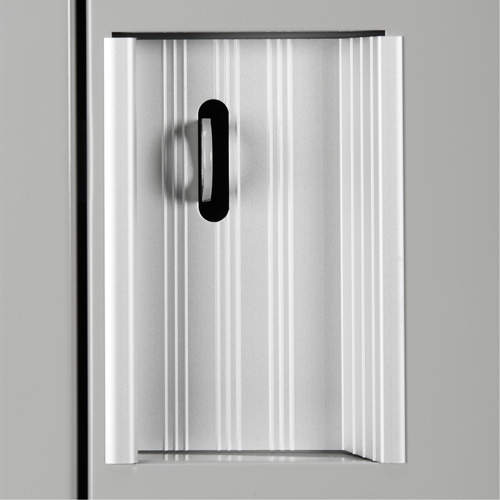 Clean Line Lockerette, 6 -tier, Bank of 3, 36" x 18" x 76", Steel, Beige, Rivet (Assembled) Equipex