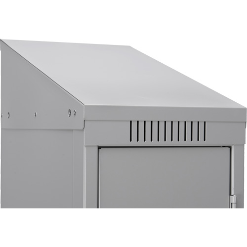 Clean Line Lockerette, 6 -tier, Bank of 4, 48" x 18" x 82", Steel, Charcoal, Rivet (Assembled) Equipex