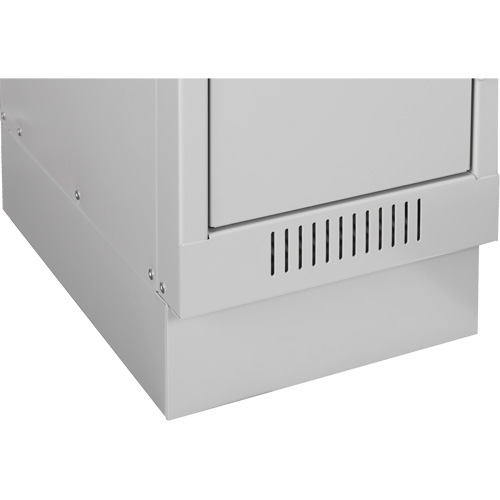 Clean Line Lockerette, 6 -tier, Bank of 3, 36" x 18" x 76", Steel, Beige, Rivet (Assembled) Equipex