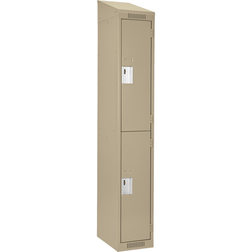 Casiers Clean Line, 2 niveaux, 12" x 18" x 78", Acier, Beige, Rivet (assembl&eacute;) Equipex