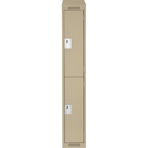 Casiers Clean Line, 2 niveaux, 12" x 18" x 78", Acier, Beige, Rivet (assembl&eacute;) Equipex