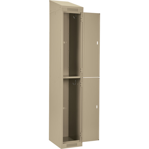 Clean Line Lockers, 2 -tier, Bank of 4, 48" x 18" x 78", Steel, Beige, Rivet (Assembled) Equipex