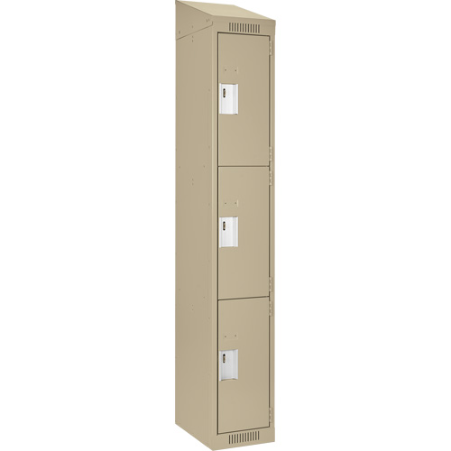 Casiers Clean Line, 3 niveaux, 12" x 18" x 78", Acier, Beige, Rivet (assembl&eacute;) Equipex