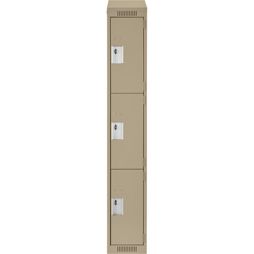 Casiers Clean Line, 3 niveaux, 12" x 18" x 78", Acier, Beige, Rivet (assembl&eacute;) Equipex