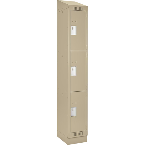 Casiers Clean Line, 3 niveaux, 12" x 18" x 82", Acier, Beige, Rivet (assembl&eacute;) Equipex