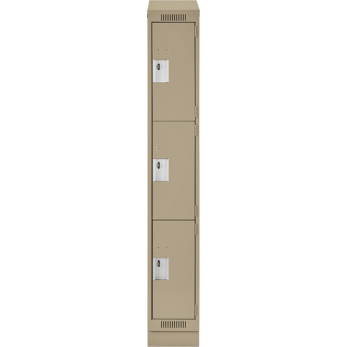 Casiers Clean Line, 3 niveaux, 12" x 18" x 82", Acier, Beige, Rivet (assembl&eacute;) Equipex