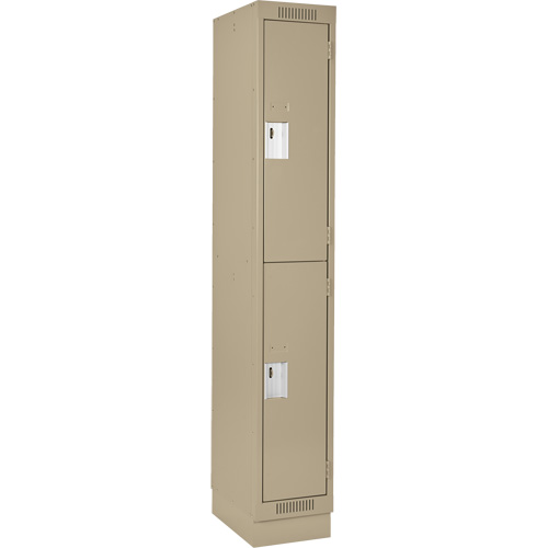 Casiers Clean Line, 2 niveaux, 12" x 18" x 76", Acier, Beige, Rivet (assembl&eacute;) Equipex