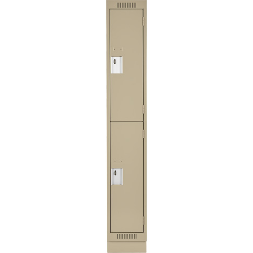 Casiers Clean Line, 2 niveaux, 12" x 18" x 76", Acier, Beige, Rivet (assembl&eacute;) Equipex