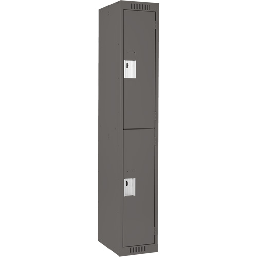 Casiers Clean Line, 2 niveaux, 12" x 18" x 72", Acier, Charbon, Rivet (assembl&eacute;) Equipex