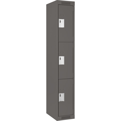 Casiers Clean Line, 3 niveaux, 12" x 18" x 72", Acier, Charbon, Rivet (assembl&eacute;) Equipex