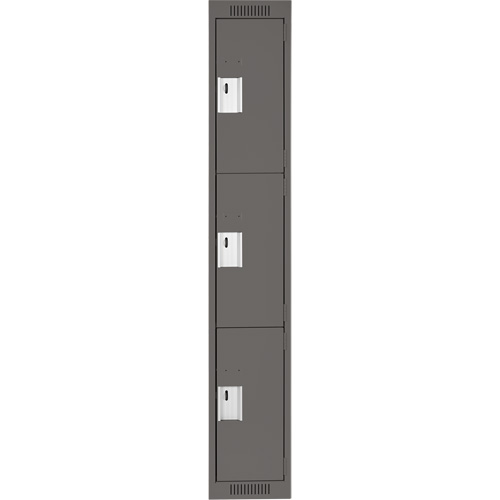 Casiers Clean Line, 3 niveaux, 12" x 18" x 72", Acier, Charbon, Rivet (assembl&eacute;) Equipex