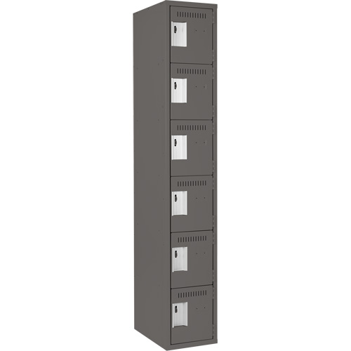 Petits casiers Clean Line, 6 niveaux, 12" x 18" x 72", Acier, Charbon, Rivet (assembl&eacute;) Equipex