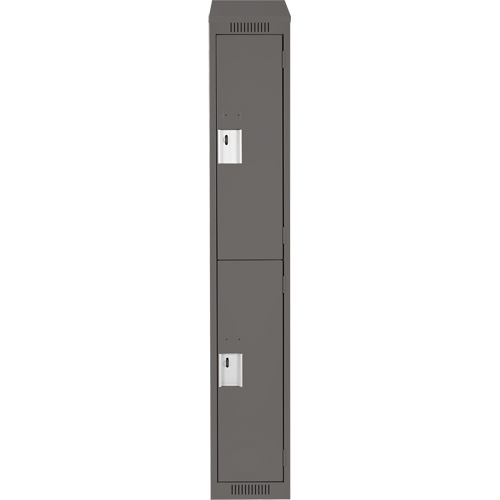 Casiers Clean Line, 2 niveaux, 12" x 18" x 78", Acier, Charbon, Rivet (assembl&eacute;) Equipex