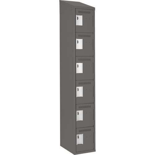 Petits casiers Clean Line, 6 niveaux, 12" x 18" x 78", Acier, Charbon, Rivet (assembl&eacute;) Equipex