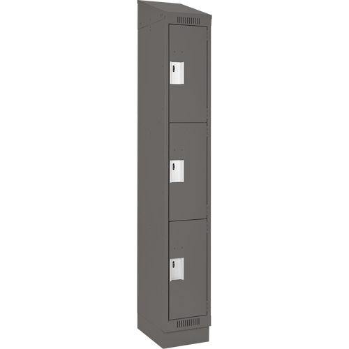 Casiers Clean Line, 3 niveaux, 12" x 18" x 82", Acier, Charbon, Rivet (assembl&eacute;) Equipex