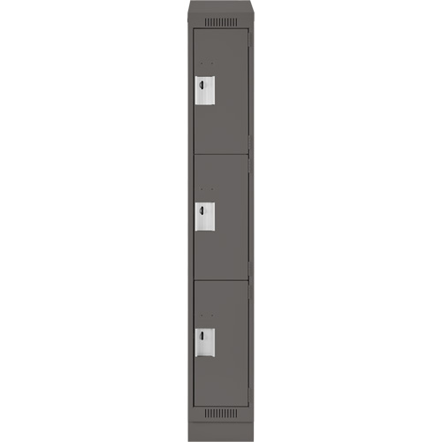 Casiers Clean Line, 3 niveaux, 12" x 18" x 82", Acier, Charbon, Rivet (assembl&eacute;) Equipex