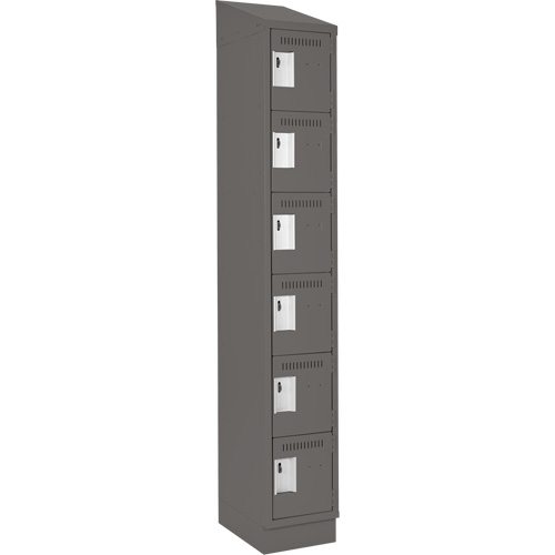 Petits casiers Clean Line, 6 niveaux, 12" x 18" x 82", Acier, Charbon, Rivet (assembl&eacute;) Equipex