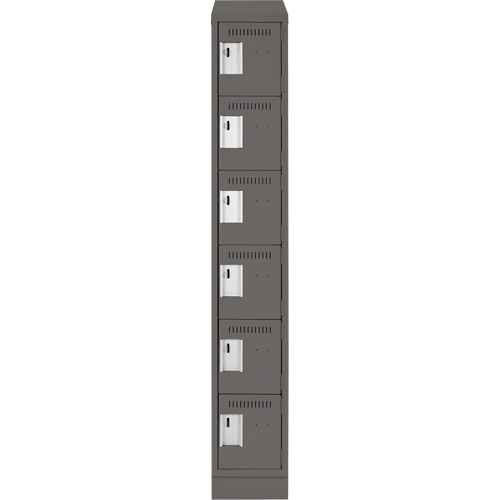 Petits casiers Clean Line, 6 niveaux, 12" x 18" x 82", Acier, Charbon, Rivet (assembl&eacute;) Equipex