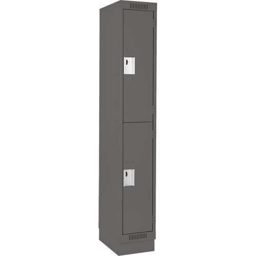 Casiers Clean Line, 2 niveaux, 12" x 18" x 76", Acier, Charbon, Rivet (assembl&eacute;) Equipex