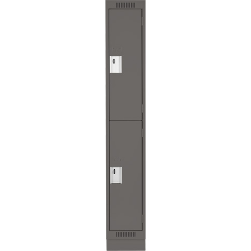 Casiers Clean Line, 2 niveaux, 12" x 18" x 76", Acier, Charbon, Rivet (assembl&eacute;) Equipex