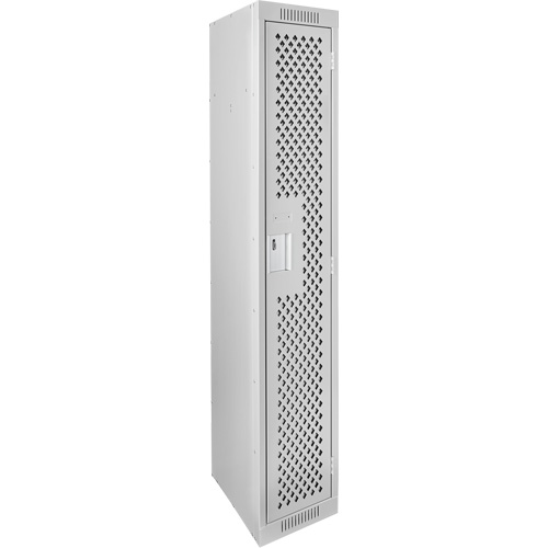 Casiers Clean Line, 12" x 15" x 72", Acier, Gris, Rivet (assembl&eacute;), Perfor&eacute; Equipex