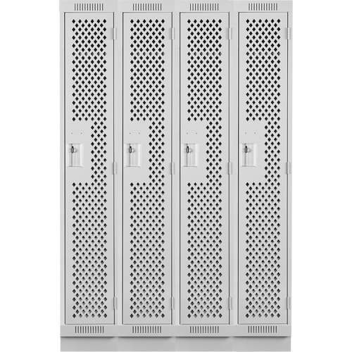 Casiers Clean Line, Bloc de 4, 48" x 15" x 76", Acier, Gris, Rivet (assembl&eacute;), Perfor&eacute; Equipex