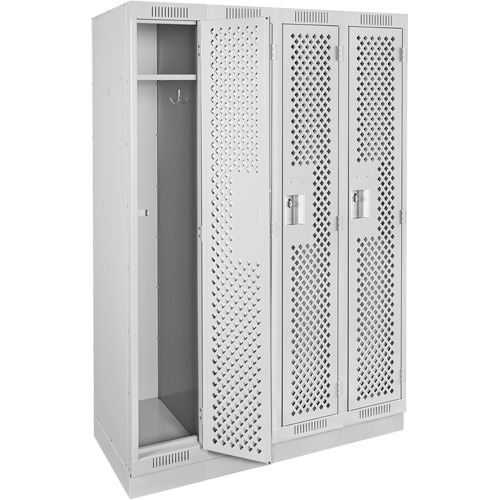 Casiers Clean Line, Bloc de 4, 48" x 15" x 76", Acier, Gris, Rivet (assembl&eacute;), Perfor&eacute; Equipex