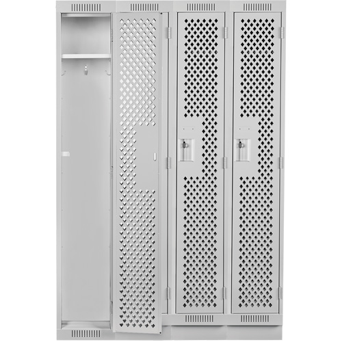 Casiers Clean Line, Bloc de 4, 48" x 15" x 76", Acier, Gris, Rivet (assembl&eacute;), Perfor&eacute; Equipex