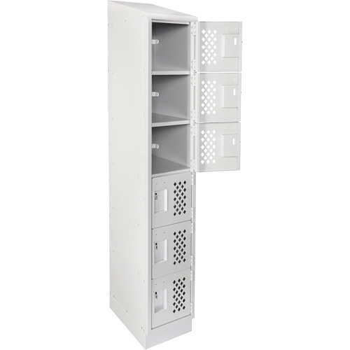 Petits casiers &eacute;conomiques assembl&eacute;s et perfor&eacute;s Clean Line, 6 niveaux, 18" x 72" x 12", Acier Equipex
