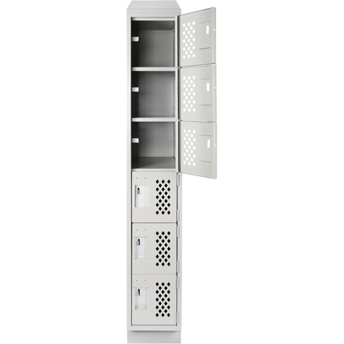 Petits casiers &eacute;conomiques assembl&eacute;s et perfor&eacute;s Clean Line, 6 niveaux, 18" x 72" x 12", Acier Equipex