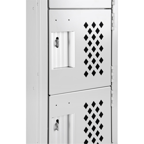 Clean-Line Perforated Lockerette, 6 -tier, Bank of 3, 12" x 72" x 12", Steel Equipex