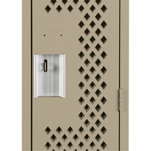 Clean Line Lockers, 12" x 12" x 72", Steel, Beige, Rivet (Assembled), Perforated Equipex