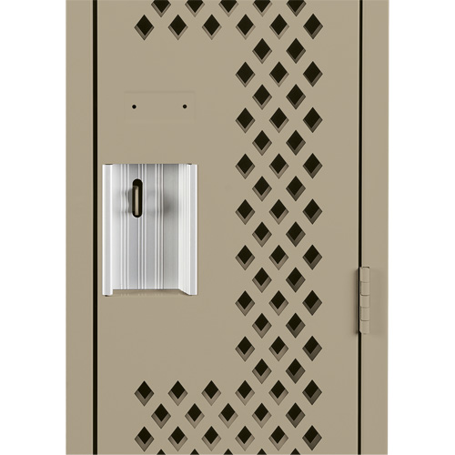 Clean Line Lockers, Bank of 3, 36" x 12" x 72", Steel, Beige, Rivet (Assembled), Perforated Equipex