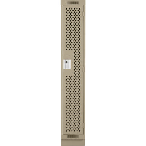 Casiers Clean Line, 12" x 15" x 76", Acier, Beige, Rivet (assembl&eacute;), Perfor&eacute; Equipex