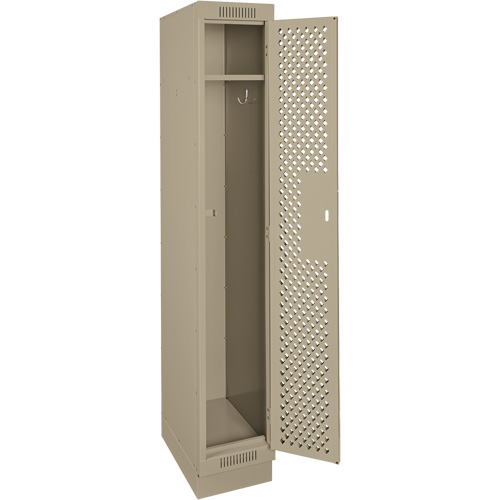 Casiers Clean Line, 12" x 15" x 76", Acier, Beige, Rivet (assembl&eacute;), Perfor&eacute; Equipex
