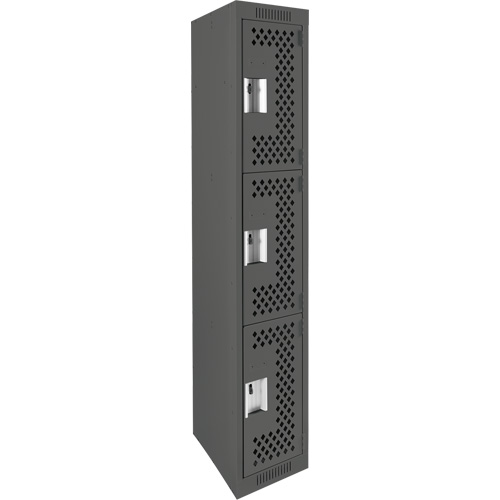 Casiers Clean Line, 3 niveaux, 12" x 12" x 72", Acier, Charbon, Rivet (assembl&eacute;), Perfor&eacute; Equipex